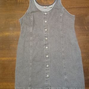 Gray Denim Button-Down Dress